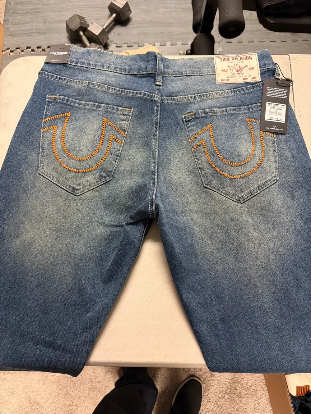 True Religion Men's Straight Fit Blue Jeans